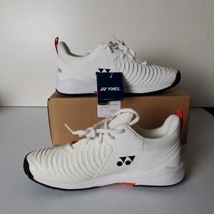 Yonex Power Cushion Sonicage Plus White Tennis Shoes Mens Size 7 White Sneakers